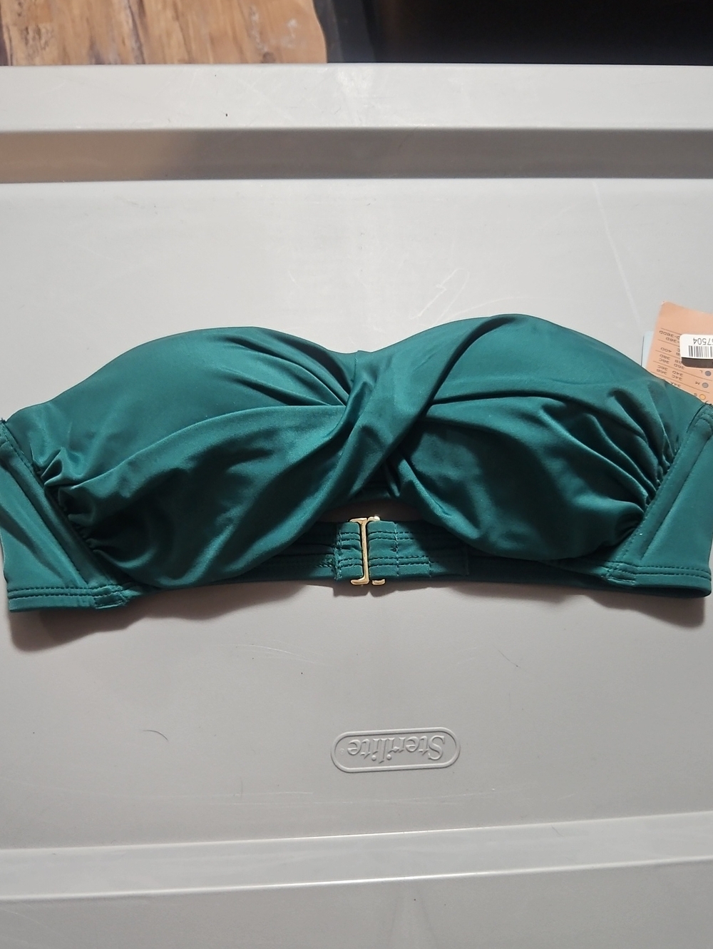 SHADE & SHORE STRAPLESS BIKINI TOP: GREEN: NEW WITH TAGS: SIZE S (4-6)